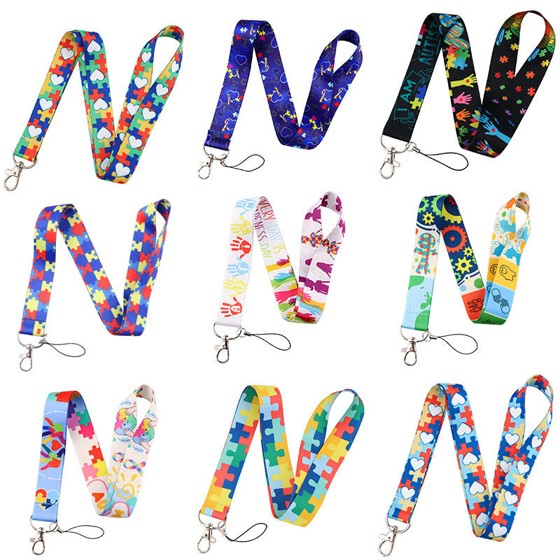 Autism Awareness Puzzle Piece Phone Lanyard/Keychain Accessory