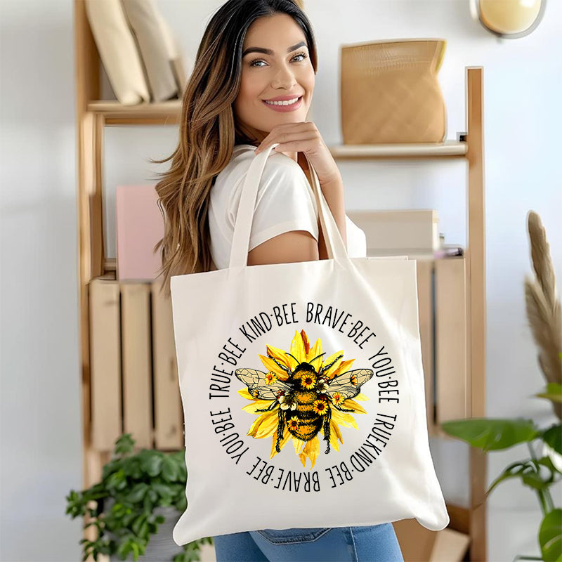 Bee Kind Bee Brave Bee You Canvas Tote Bag