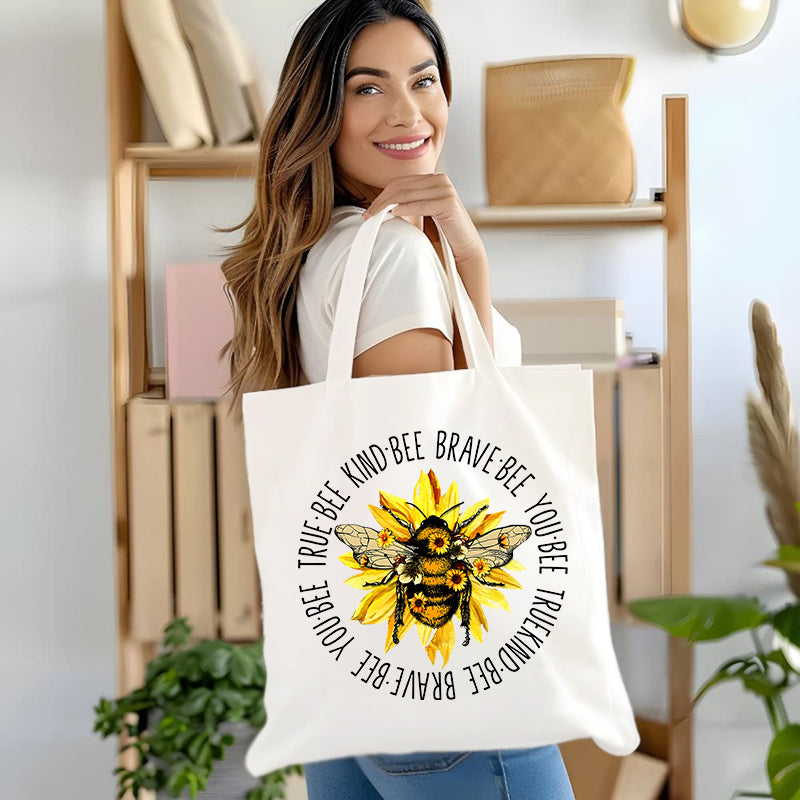 Bee Kind Bee Brave Bee You Canvas Tote Bag