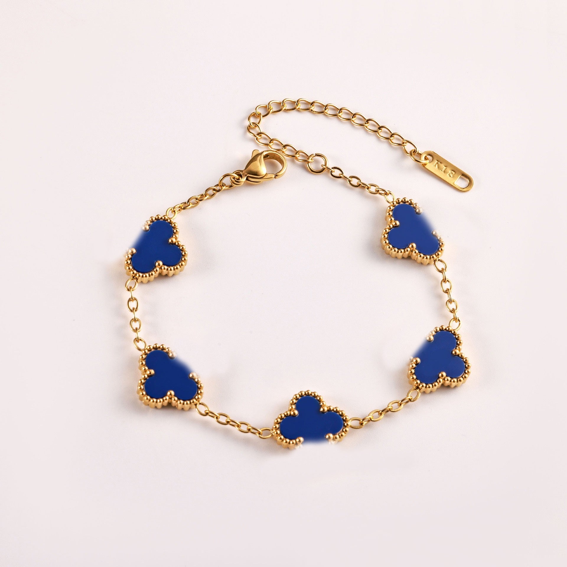 Double-Sided Mother-Of-Pearl Four-Leaf Clover Bracelet