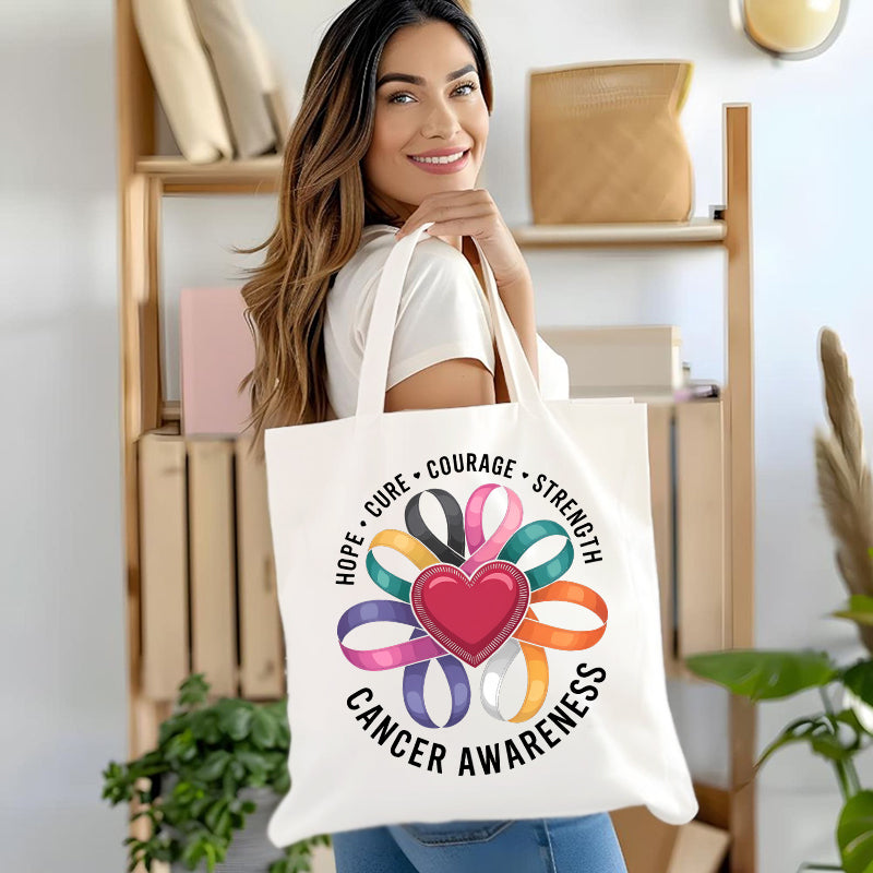 Hope Courage Cure Canvas Tote Bag
