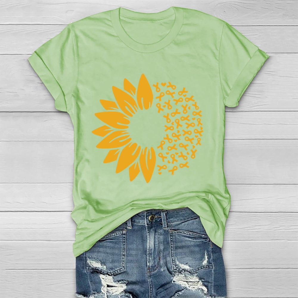 Orange Ribbon Sunflower Healthwear T-shirt