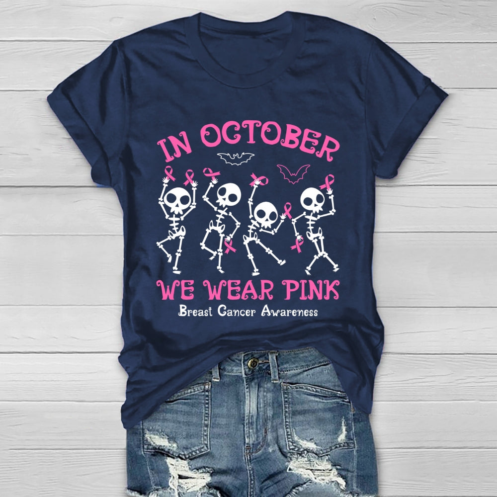 In October We Wear Pink Halloween Healthwear T-shirt