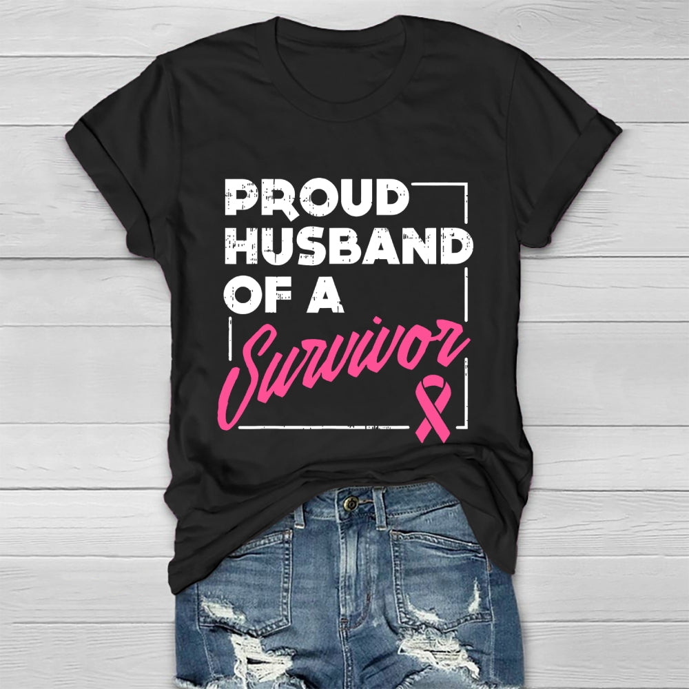 Proud Husband Of Survivor Breast Cancer Healthwear T-shirt