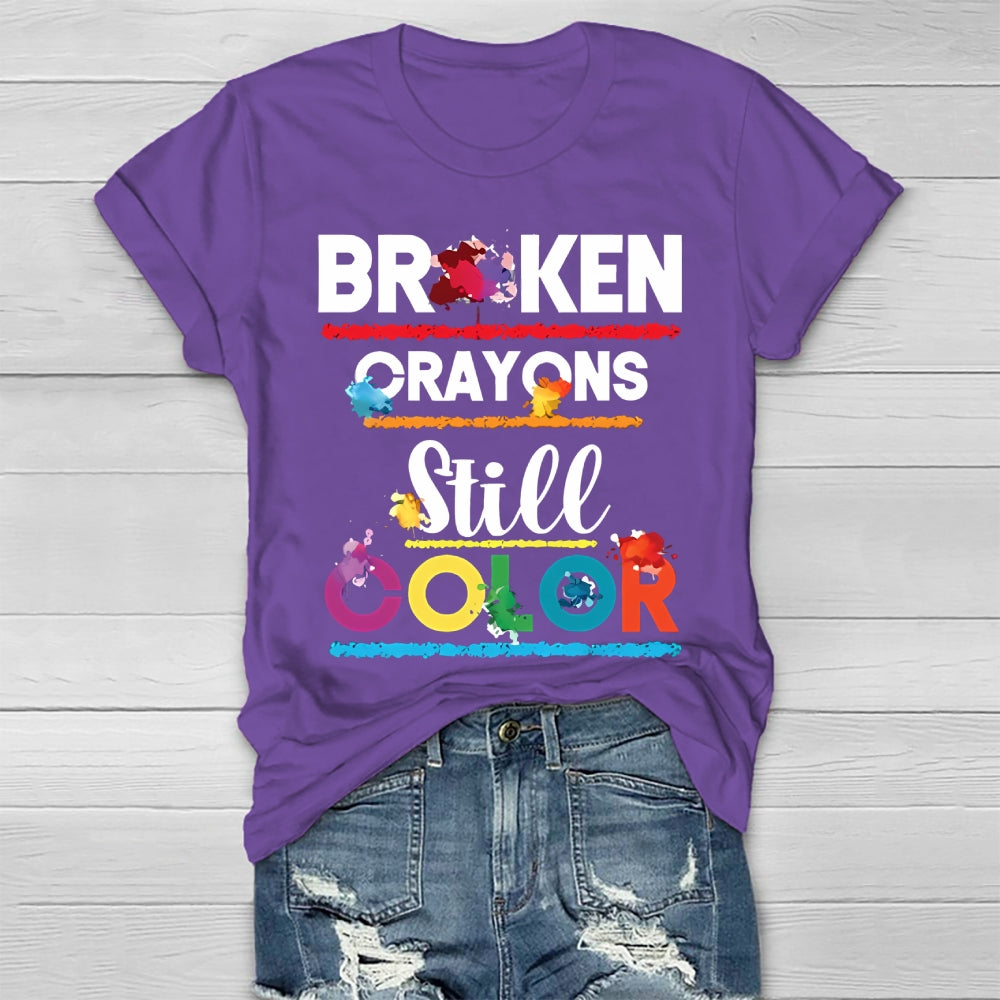 Broken Crayons Still Color Printed Healthwear T-shirt