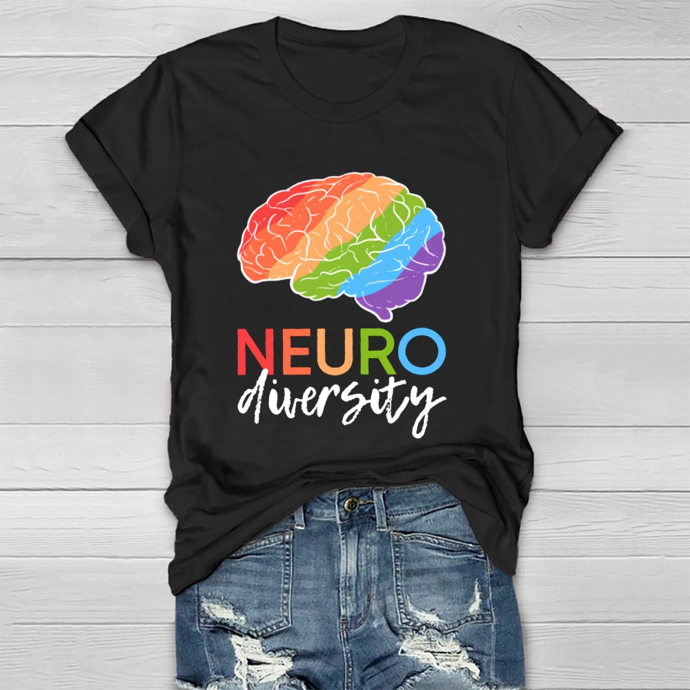 Neurodiversity Colorful Brain Healthwear T-shirt