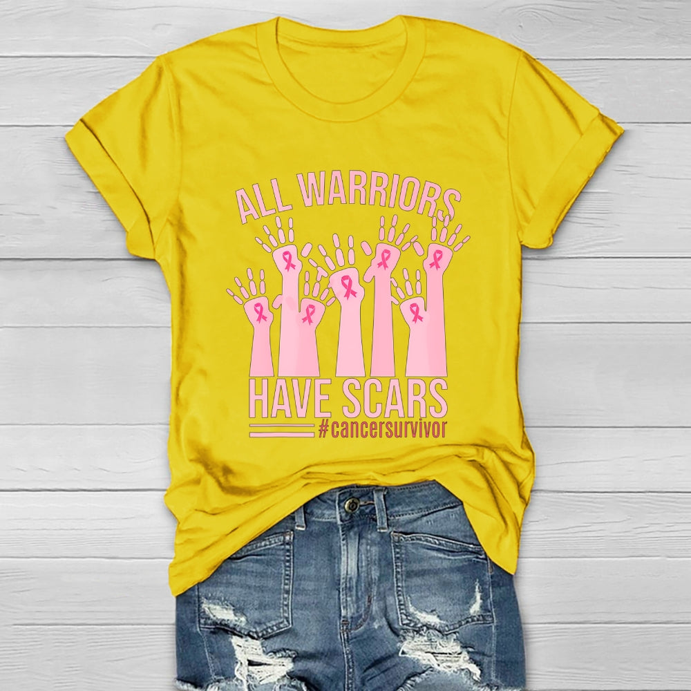 All Warriors Have Scars Cancer Survivor Healthwear T-shirt