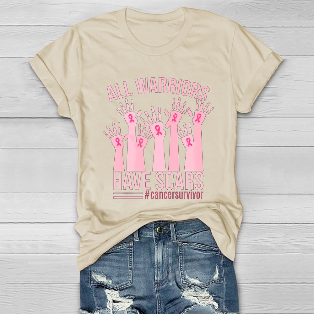 All Warriors Have Scars Cancer Survivor Healthwear T-shirt