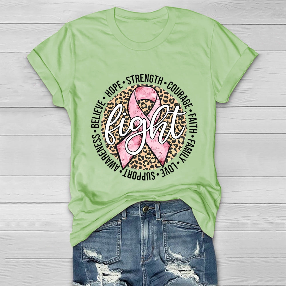 Breast Cancer Awareness Fight Hope Pink Ribbon Healthwear T-shirt