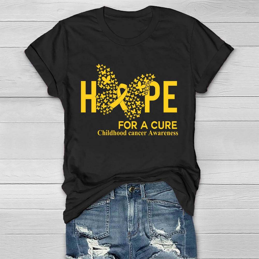 Hope For A Cure Childhood Cancer Awareness Healthwear T-shirt