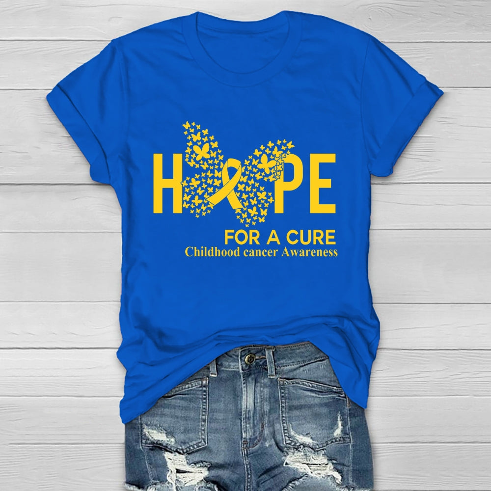 Hope For A Cure Childhood Cancer Awareness Healthwear T-shirt