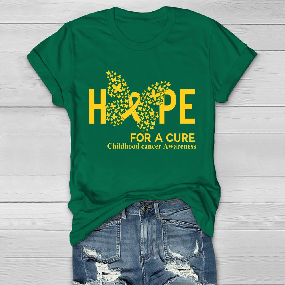 Hope For A Cure Childhood Cancer Awareness Healthwear T-shirt