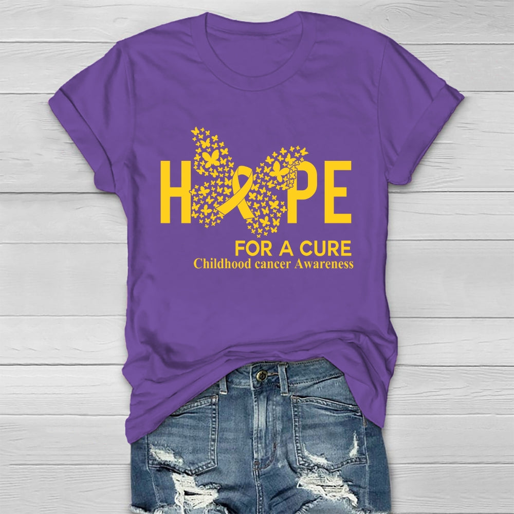 Hope For A Cure Childhood Cancer Awareness Healthwear T-shirt