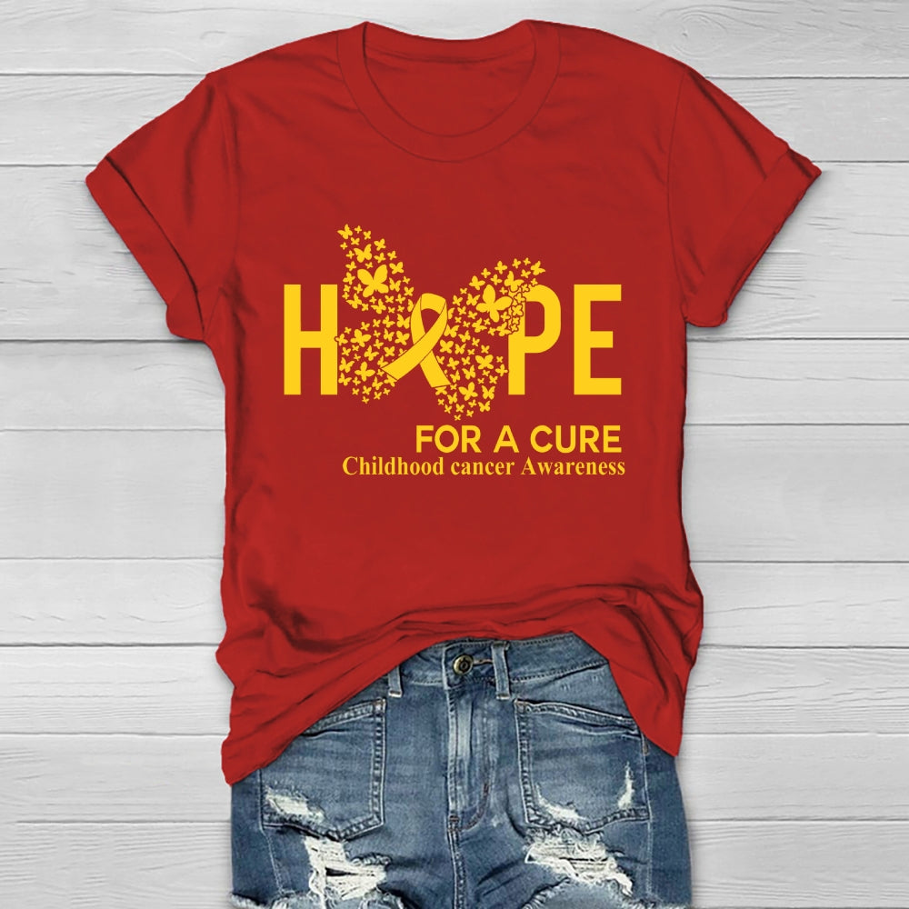 Hope For A Cure Childhood Cancer Awareness Healthwear T-shirt
