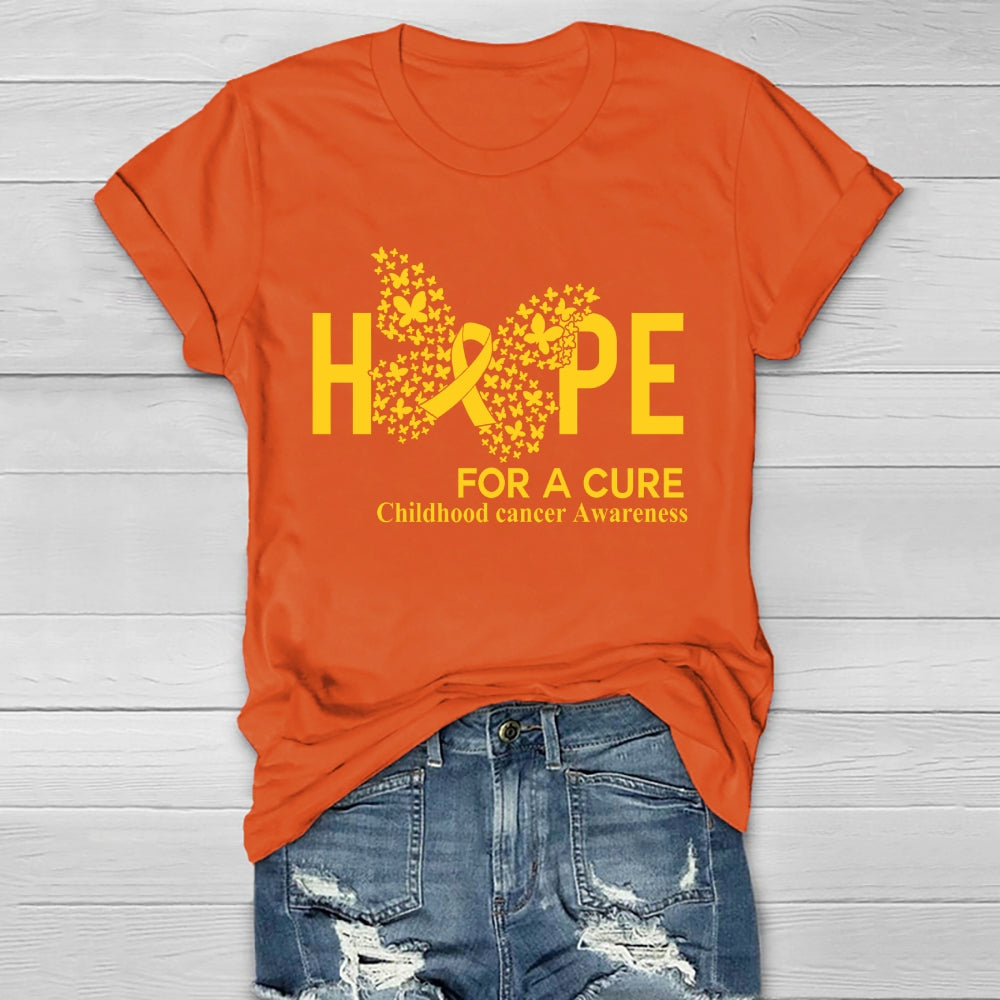 Hope For A Cure Childhood Cancer Awareness Healthwear T-shirt