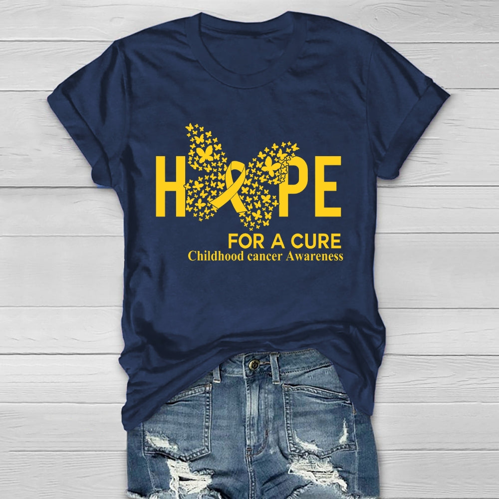 Hope For A Cure Childhood Cancer Awareness Healthwear T-shirt