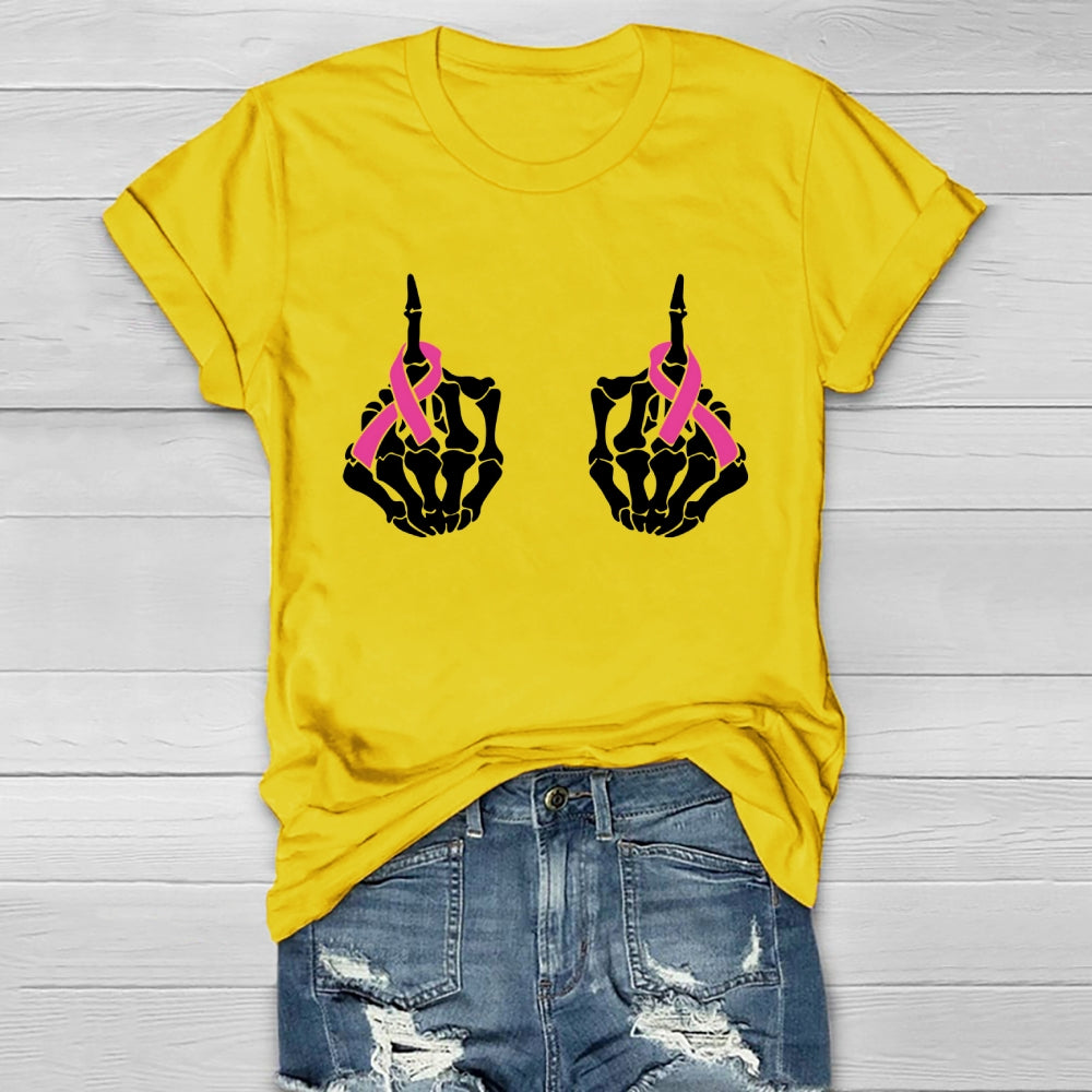 Breast Cancer Skeleton Hand Healthwear T-shirt