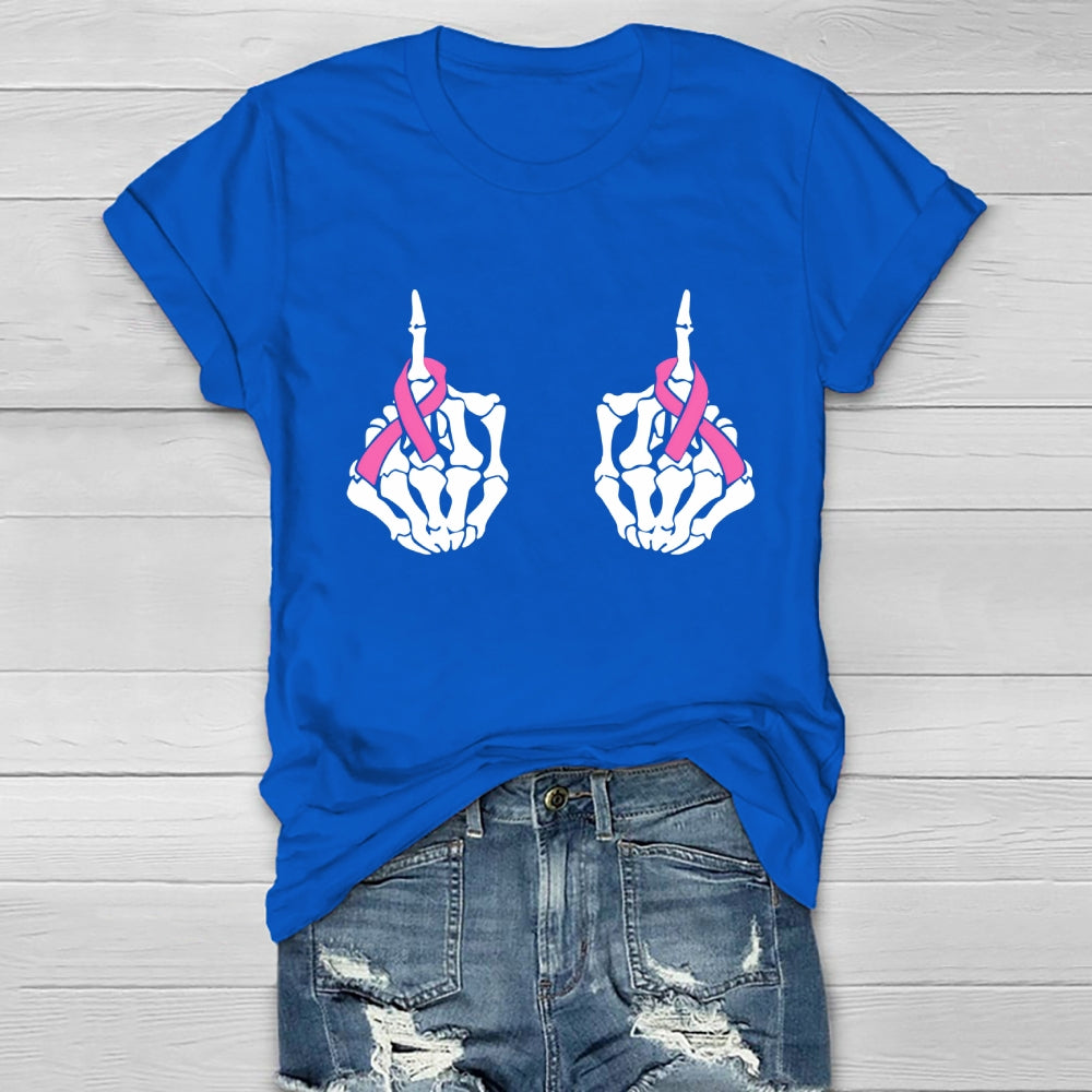 Breast Cancer Skeleton Hand Healthwear T-shirt