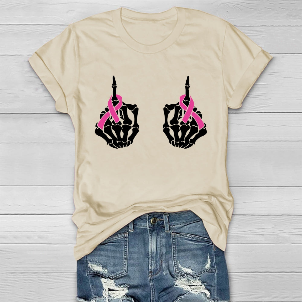 Breast Cancer Skeleton Hand Healthwear T-shirt