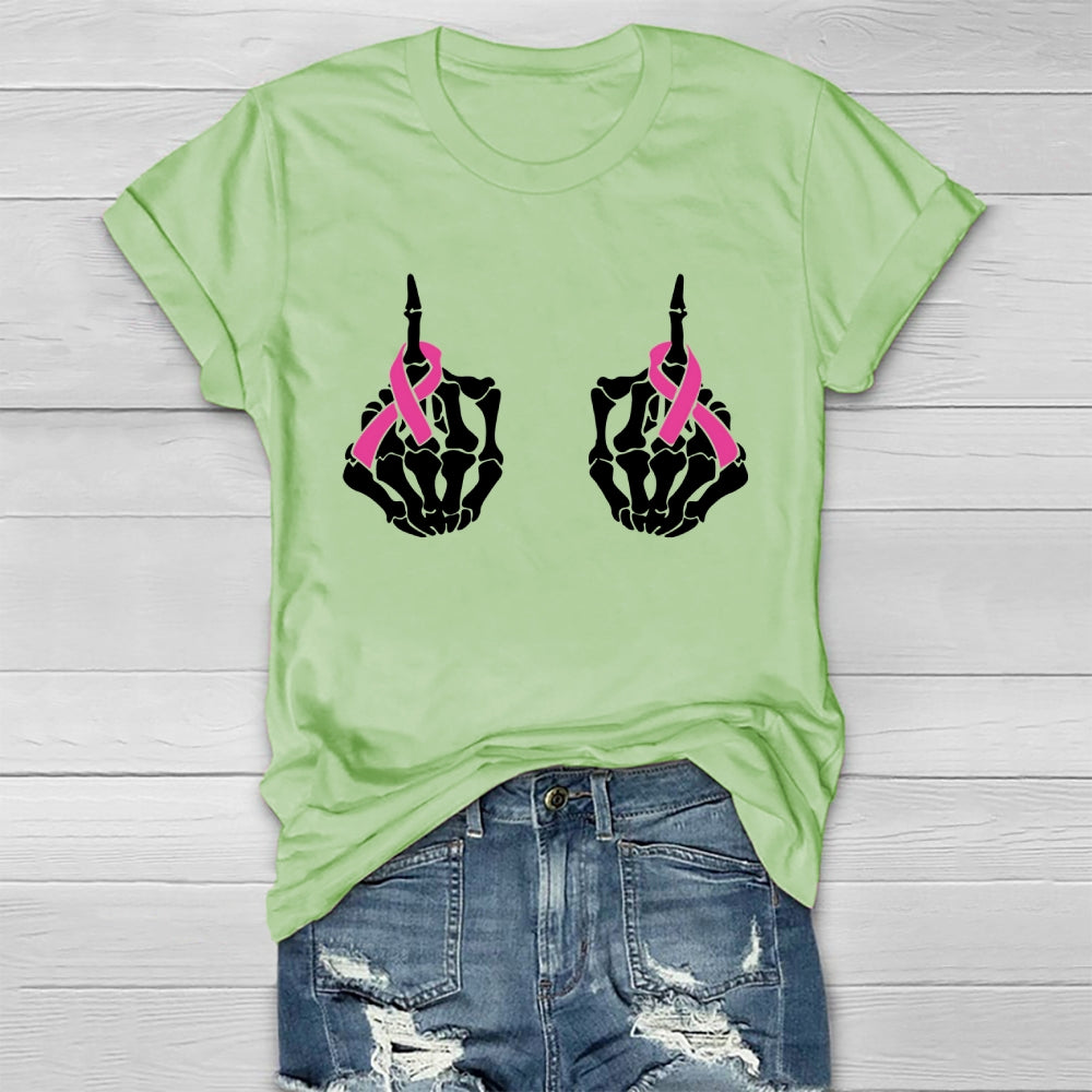 Breast Cancer Skeleton Hand Healthwear T-shirt