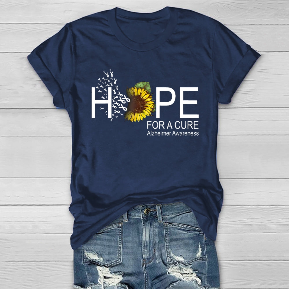 Hope For A Cure Alzheimer's Awareness Sunflower Healthwear T-shirt