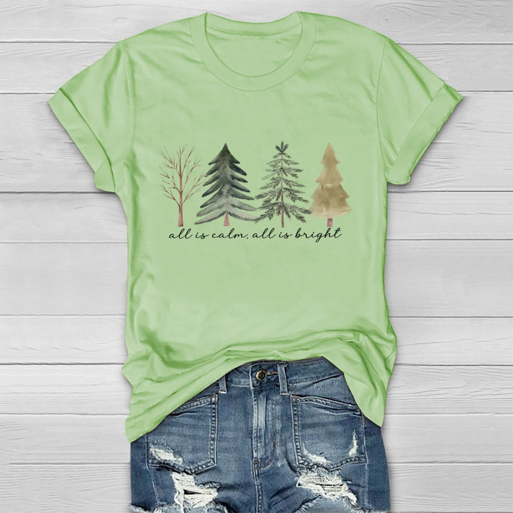 All Is Calm All Is Bright Christmas Tree Healthwear T-shirt