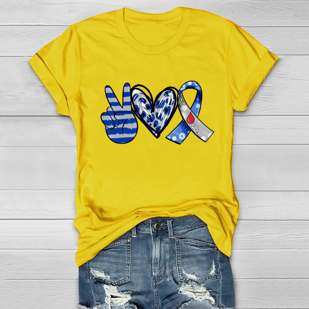 Peace Love Cure Diabetes Awareness Healthwear T-shirt