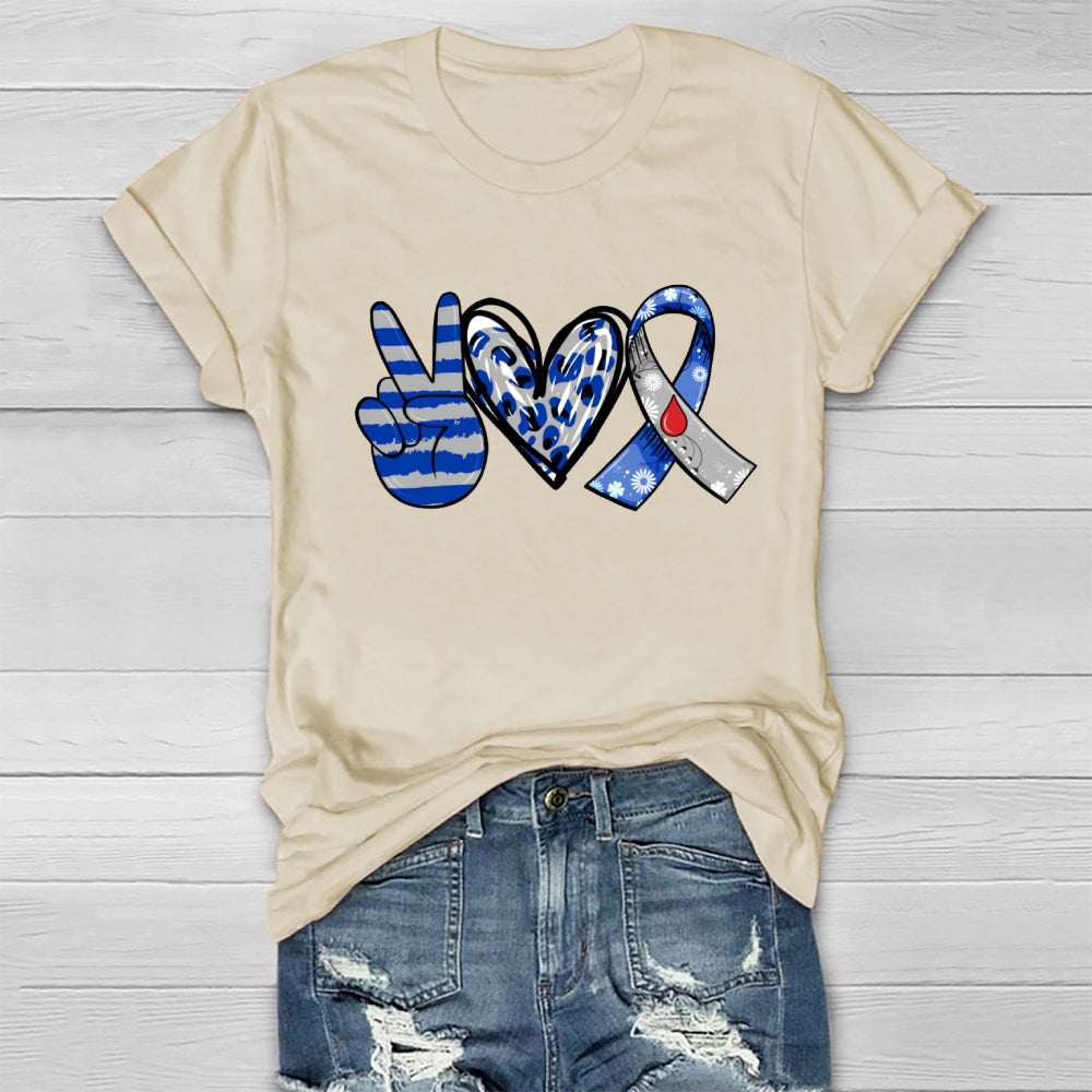 Peace Love Cure Diabetes Awareness Healthwear T-shirt