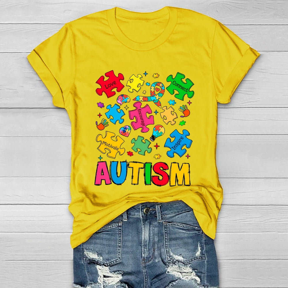 Autism Love Connect Encourage Motivate Inspire Healthwear T-shirt