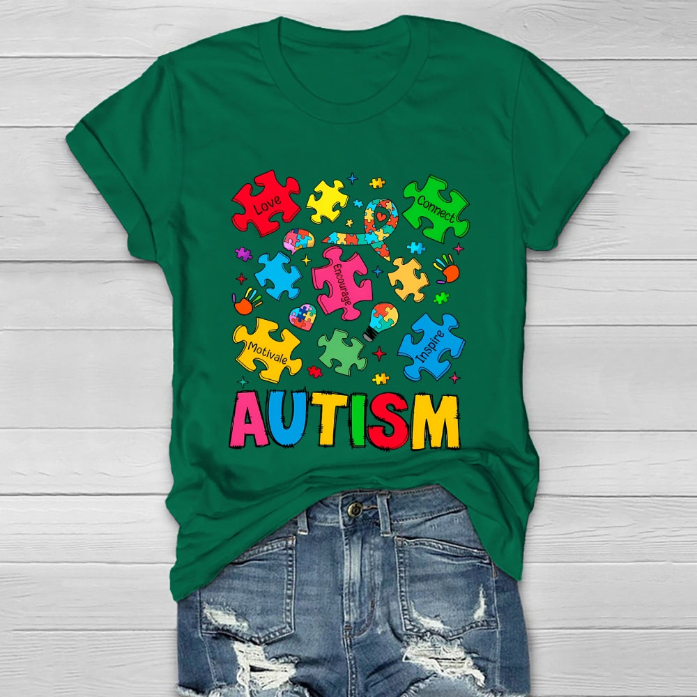 Autism Love Connect Encourage Motivate Inspire Healthwear T-shirt