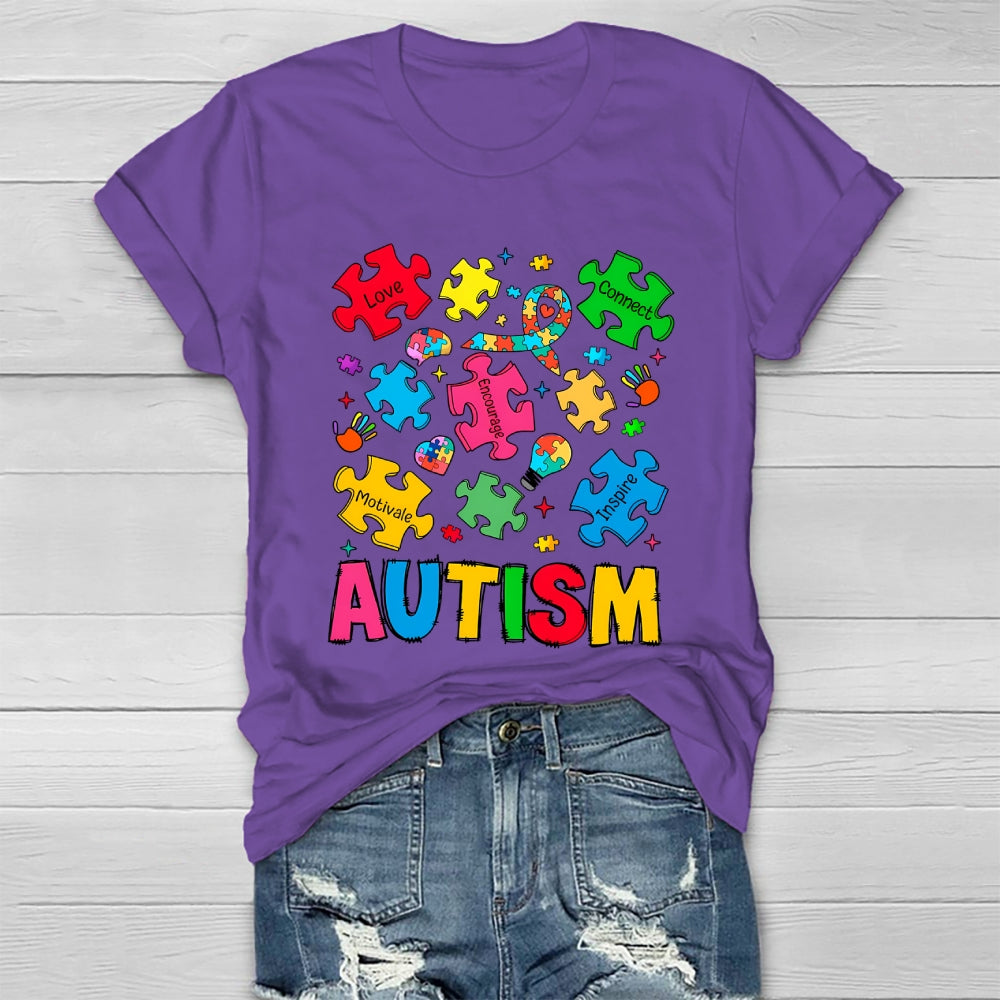 Autism Love Connect Encourage Motivate Inspire Healthwear T-shirt