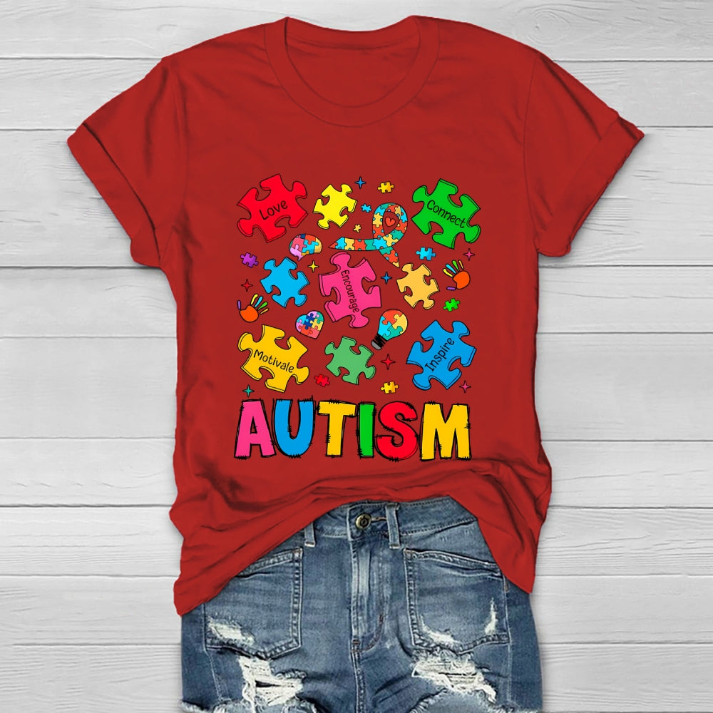 Autism Love Connect Encourage Motivate Inspire Healthwear T-shirt
