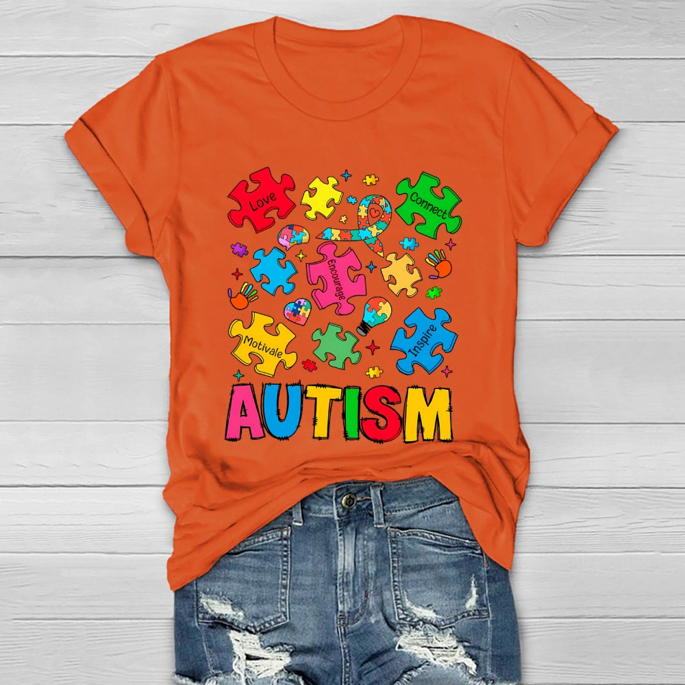 Autism Love Connect Encourage Motivate Inspire Healthwear T-shirt