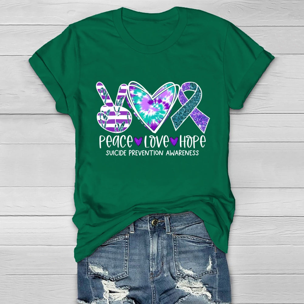 Peace Love Hope Suicide Prevention Awareness Healthwear T-shirt