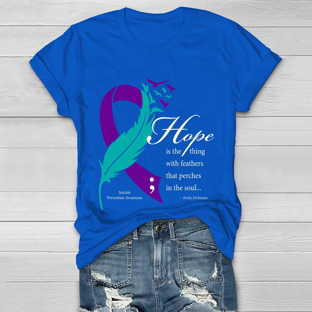 Hope Is The Thing With Feathers Emily Dickinson Healthwear T-shirt