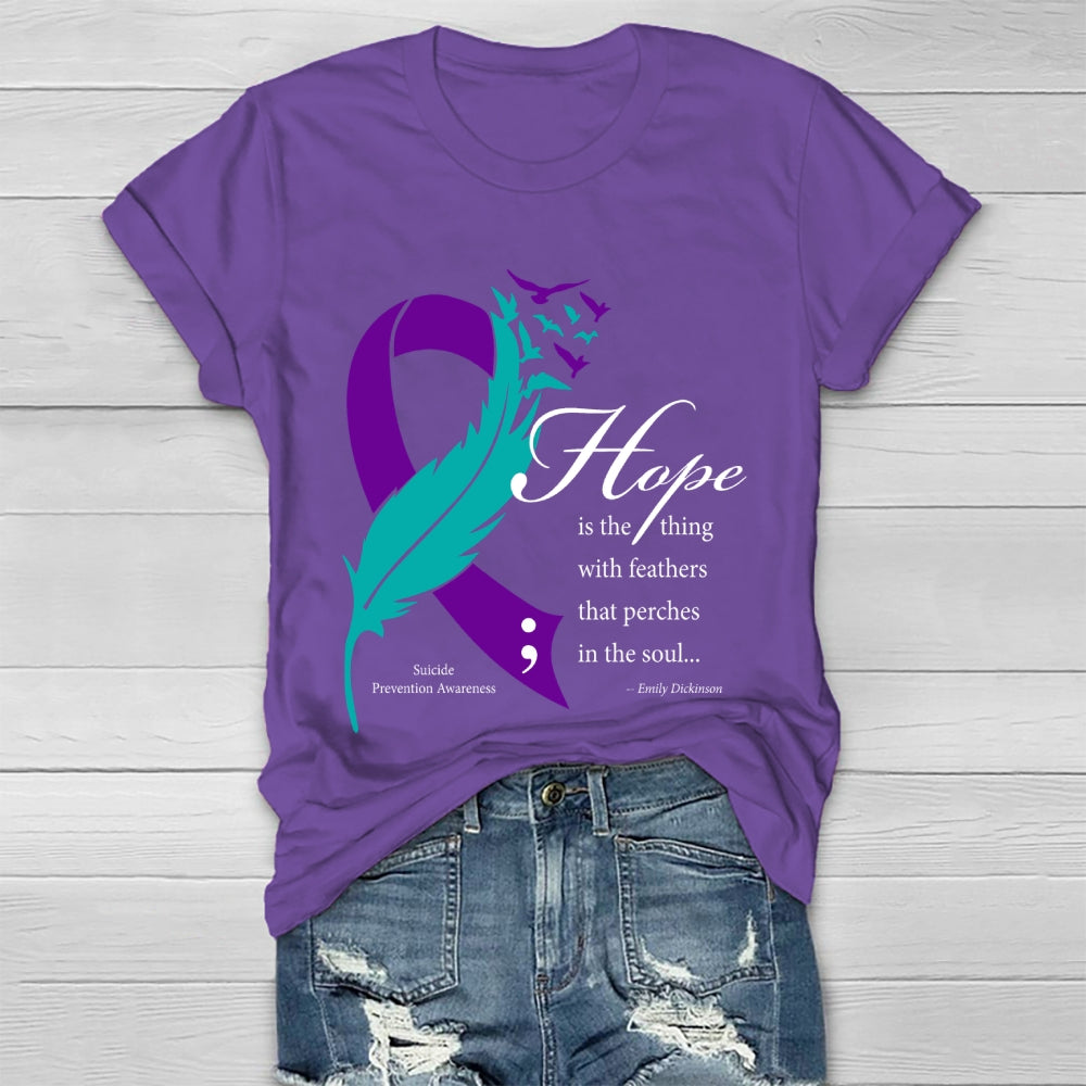 Hope Is The Thing With Feathers Emily Dickinson Healthwear T-shirt