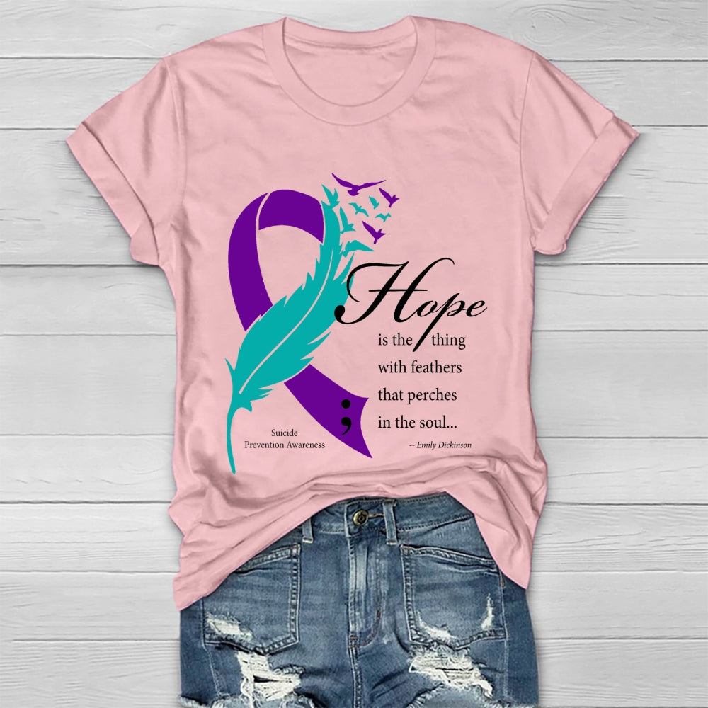 Hope Is The Thing With Feathers Emily Dickinson Healthwear T-shirt