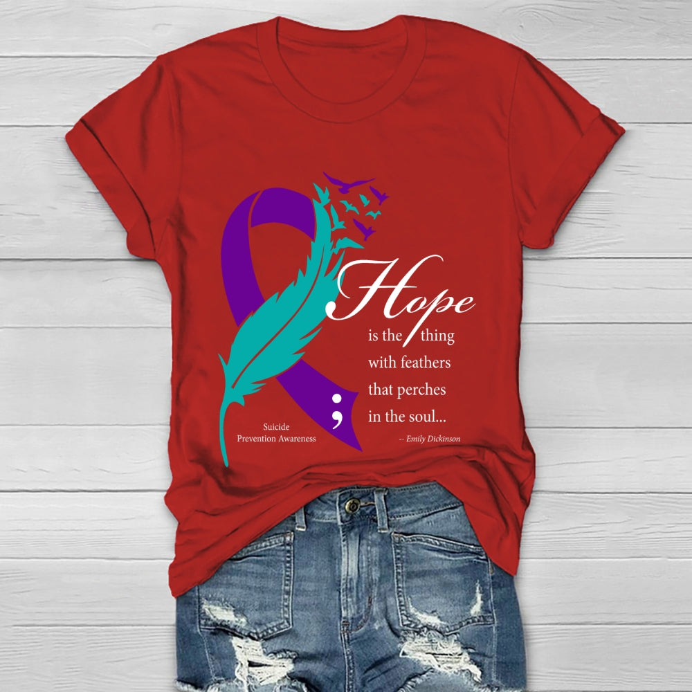 Hope Is The Thing With Feathers Emily Dickinson Healthwear T-shirt