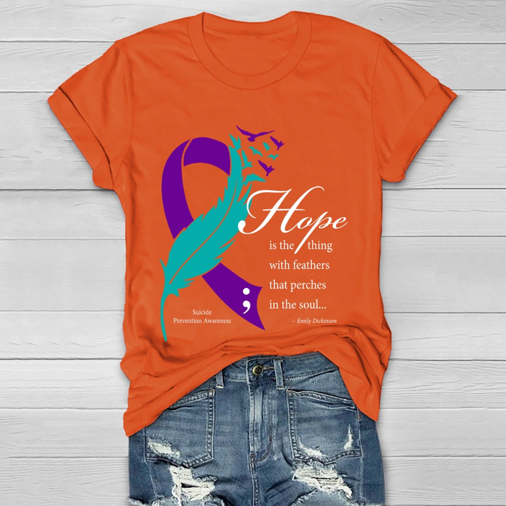 Hope Is The Thing With Feathers Emily Dickinson Healthwear T-shirt