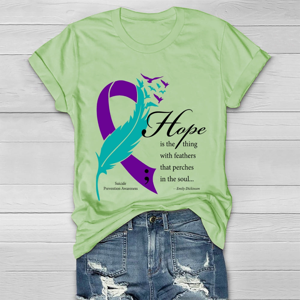 Hope Is The Thing With Feathers Emily Dickinson Healthwear T-shirt