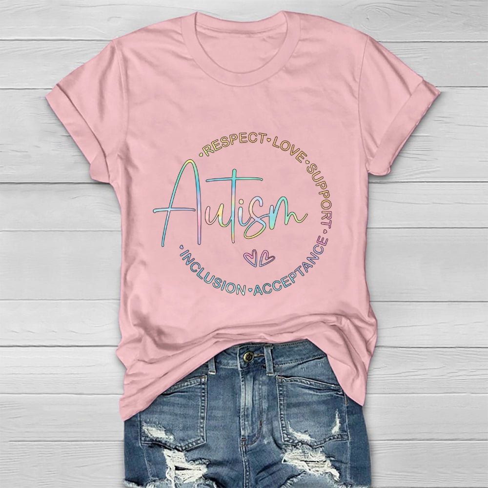 Autism Respect Love Support Inclusion Acceptance Awareness Healthwear T-shirt