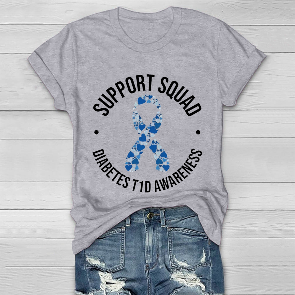 Support Squad Diabetes Awareness Healthwear T-shirt