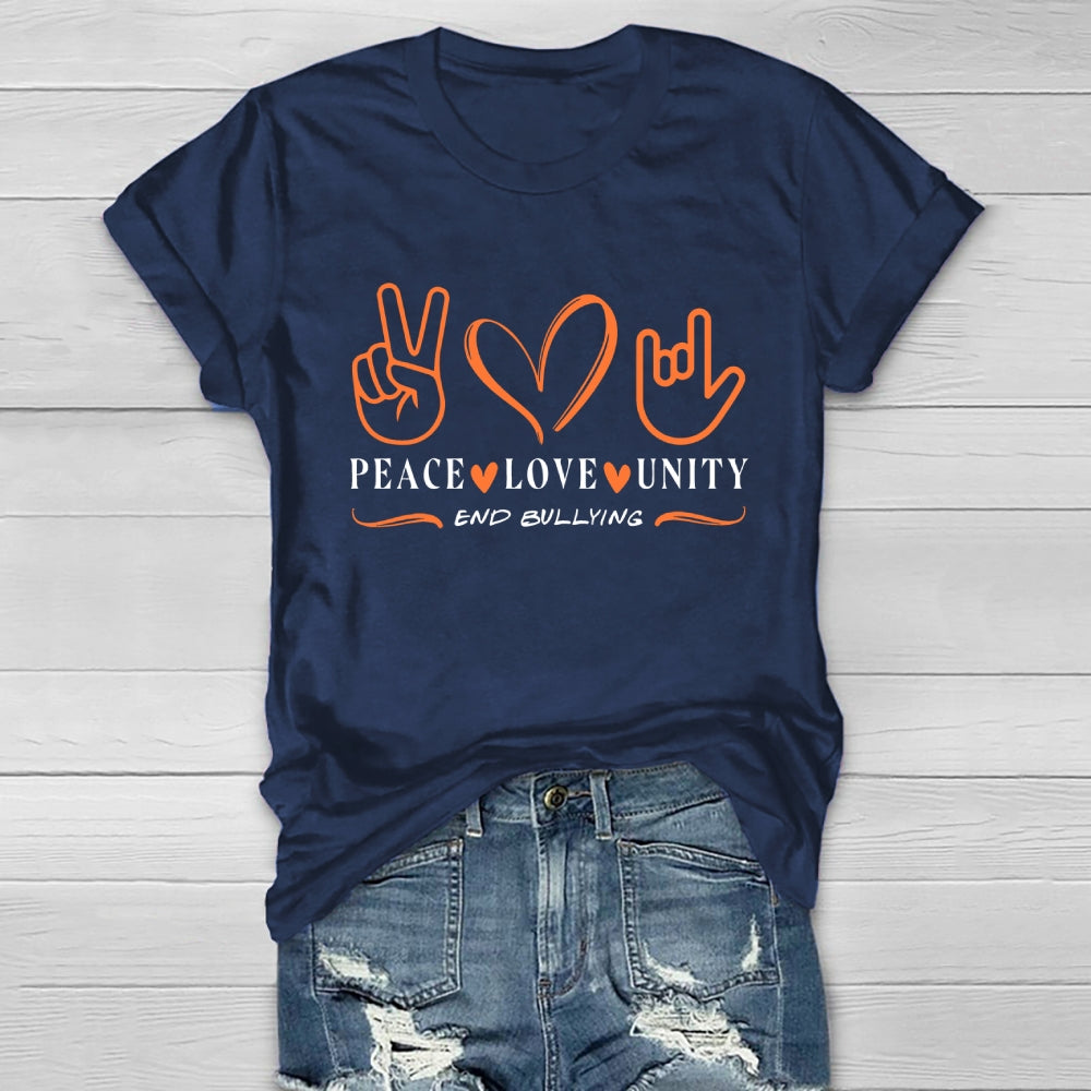 Peace Love Unity End Bullying Healthwear T-shirt