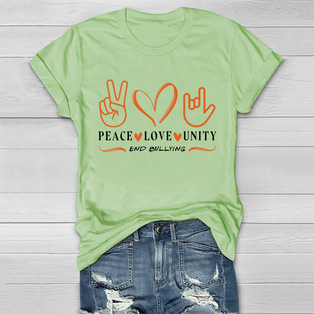 Peace Love Unity End Bullying Healthwear T-shirt