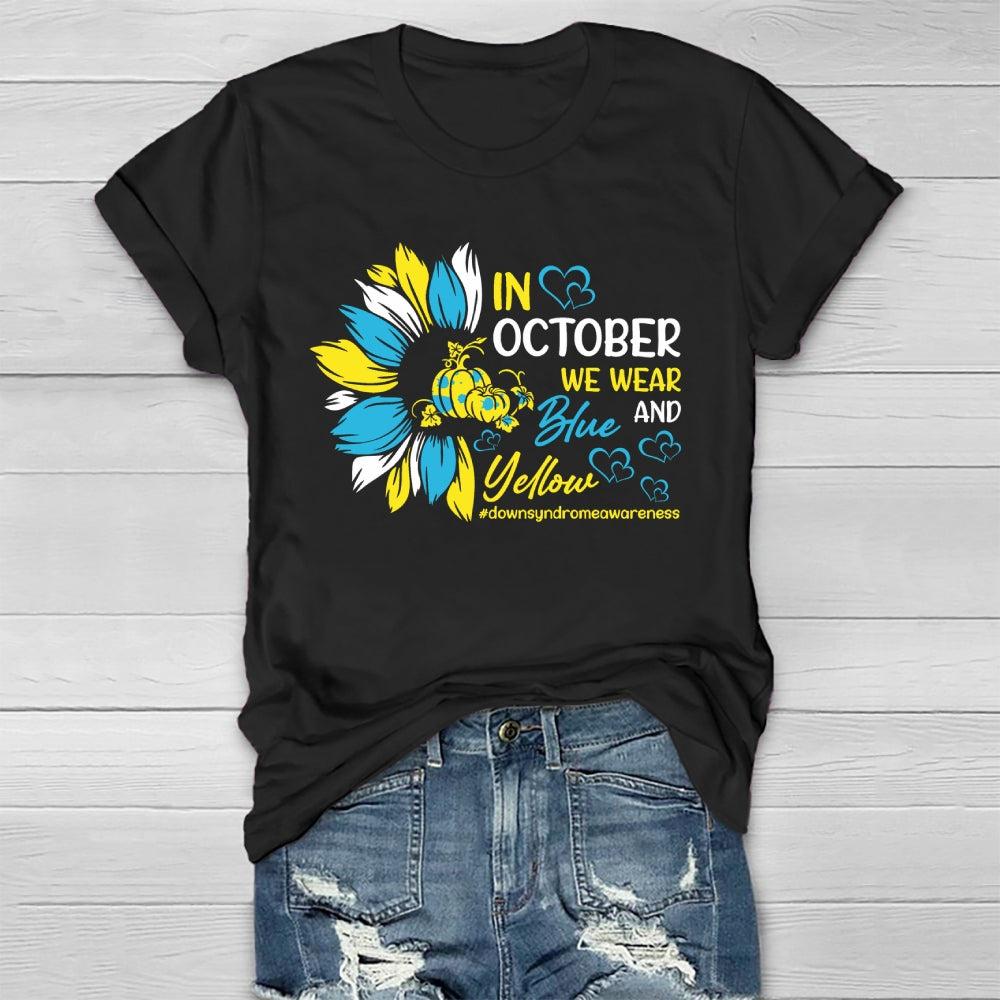 In October We Wear Blue And Yellow Healthwear T-shirt
