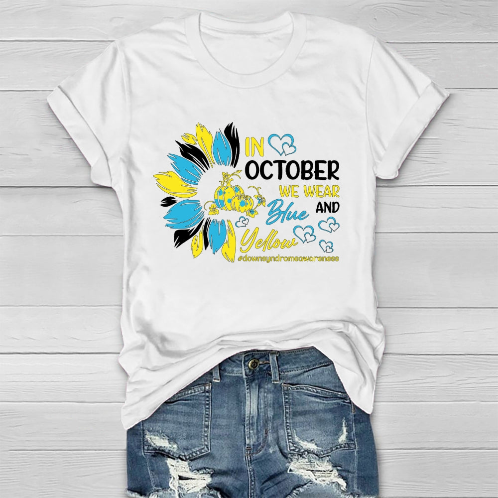 In October We Wear Blue And Yellow Healthwear T-shirt