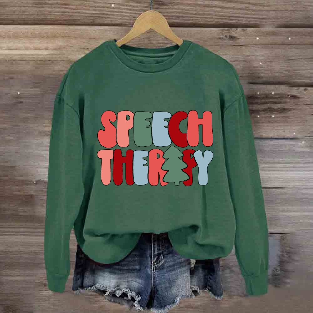 Speech Therapy Christmas Tree Sweatshirt