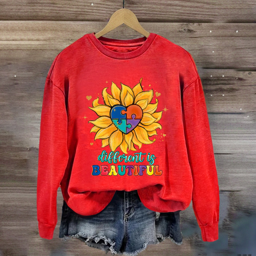 Different Is Beautiful Sunflower Sweatshirt