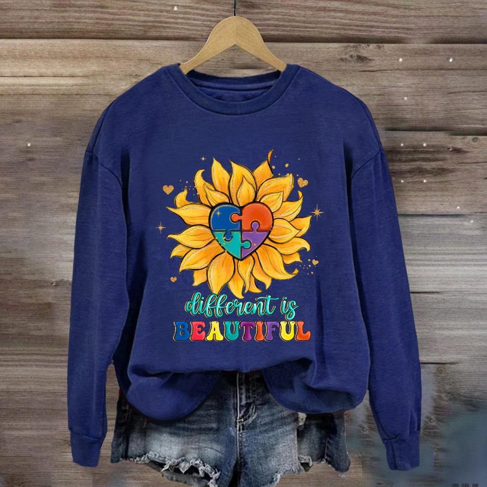 Different Is Beautiful Sunflower Sweatshirt