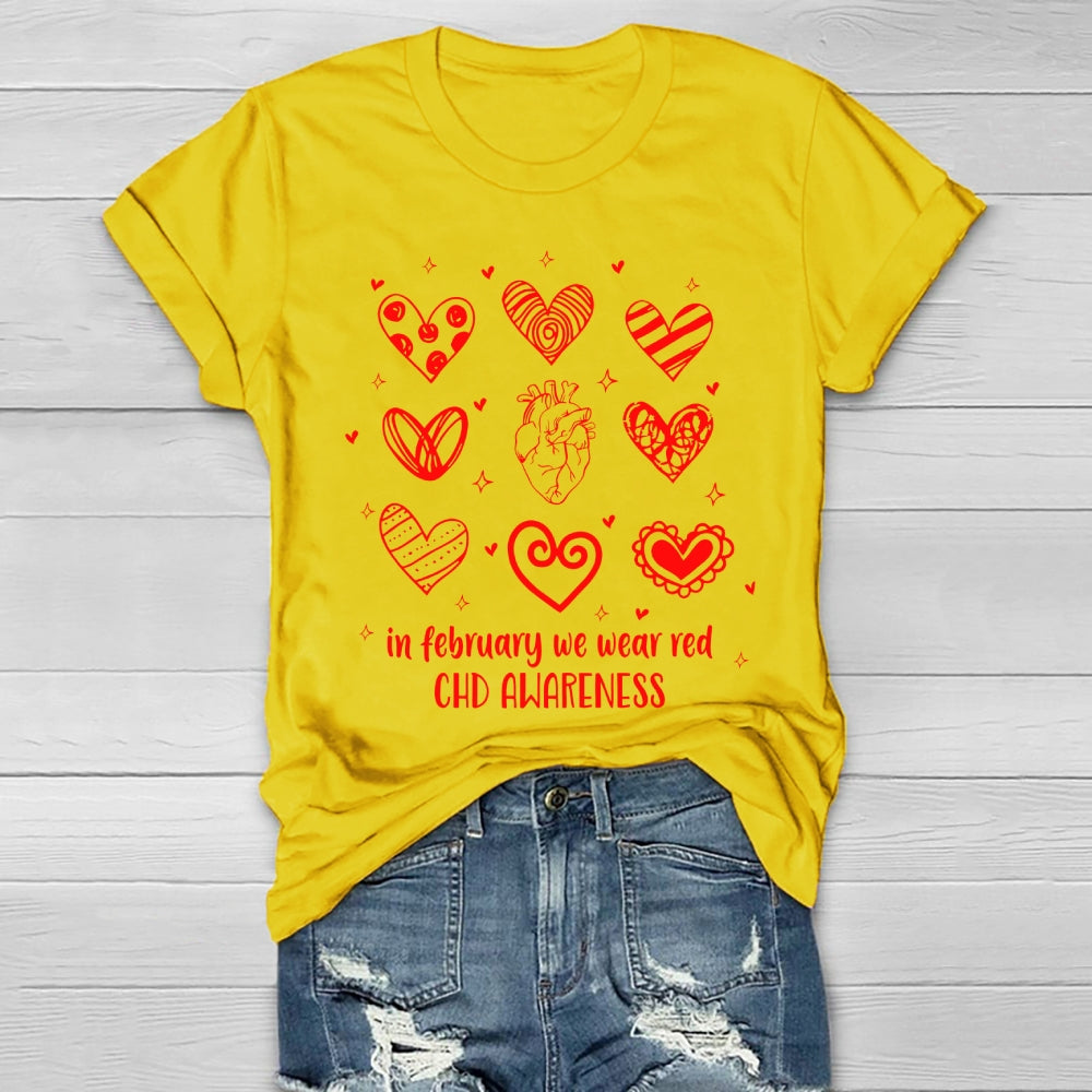 In February We Wear Red CHD Awareness Healthwear T-shirt